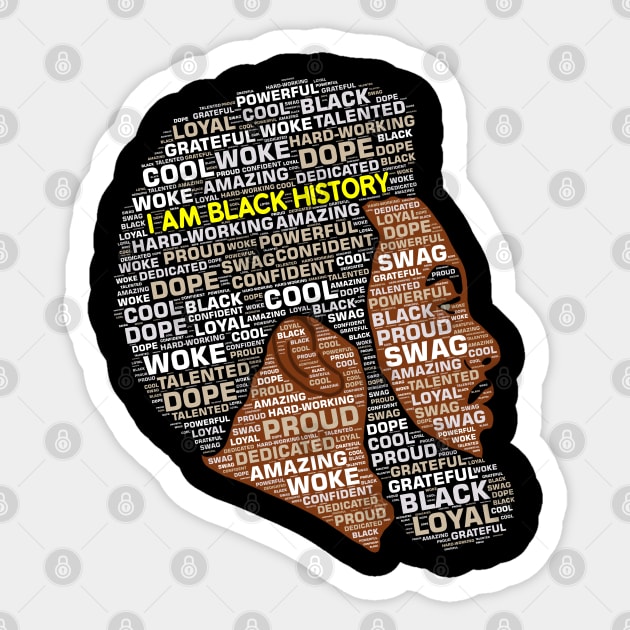 I Am Black History Black Man Sticker by blackartmattersshop